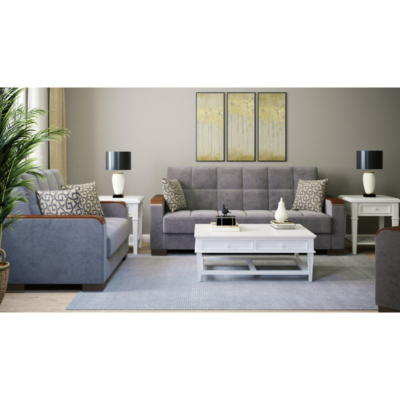 X Collection - Grey Microfiber With Storage Capacity Space Management Solution Upholstered Convertible Space Furniture