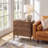 Cridford Modern 26"W 3-Drawer End Table and Curved Body with Solid Wood Legs Built-in Outlet-2009081439