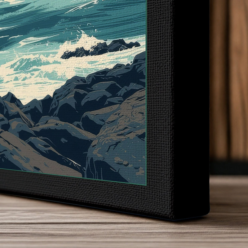 Rocky Coastline Coastal - Wrapped Canvas, Black Border, 30x20 - 76.2 x 50.8 cm