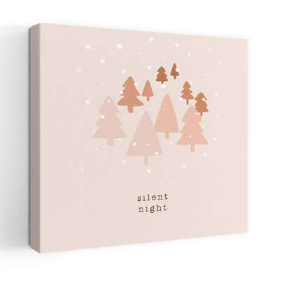 «Silent Night Forest Abstract Contemporary Christmas Tree Winter Landscape», reproduction d'art mural
