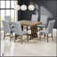 Ensemble de table de salle à manger Mid-Century en bois massif 7 pièces avec table extensible et chaises rembourrées pour plus de confort et de style