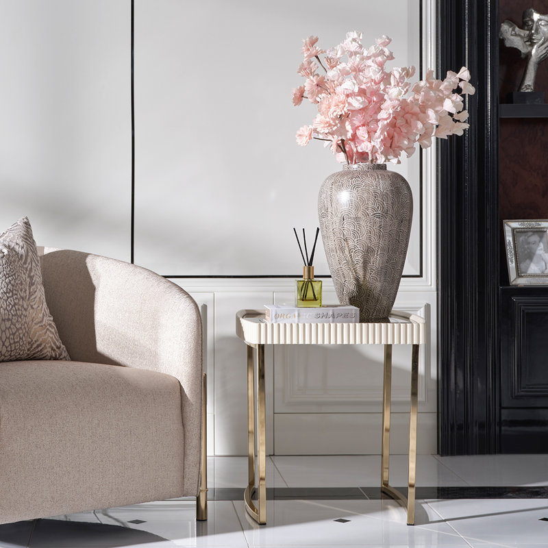Lisbon End Table, Silken Matte Cream