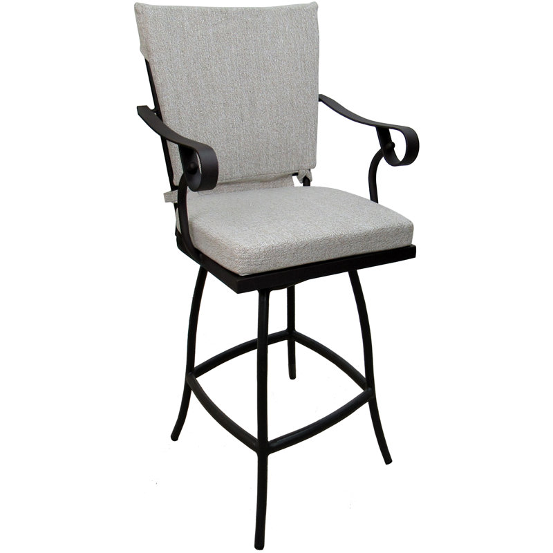 Tabouret de bar Ramario, Noir, Blanc, 30"