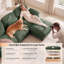 Canapé 2 places surdimensionné en chenille avec pouf amovible, canapé-lounge extra profond inspiré des nuages, vert-729490010