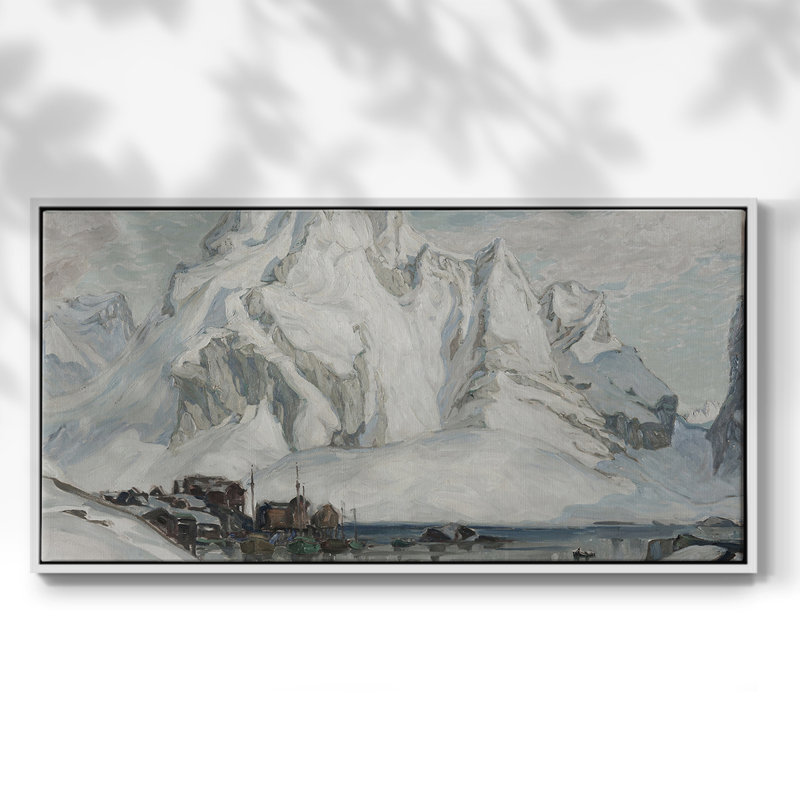 Série paysage - CCXCI - Toile tendue avec châssis encadré - Prêt à être accroché, H 25 po x l 49 po, Blanc