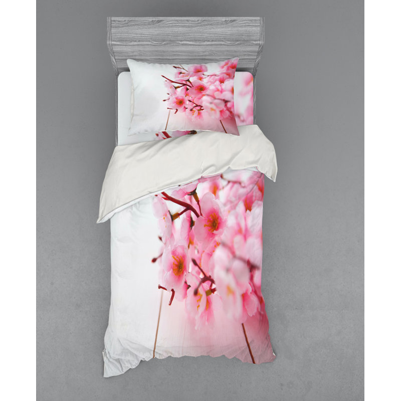 Housse de couette éclectique en microfibre pâle, Housse de couette simple TG + 2 articles suppléme