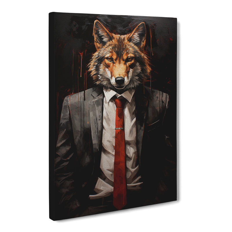 Wolf In A Suit No.3 - Wrapped Canvas Print, 76cm H x 50cm W x 3cm D