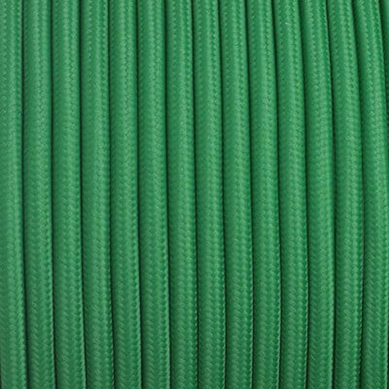 Alasia Cord - Fabric Cable 1m 2 Core Round Electrical Wire for Lamps, Green