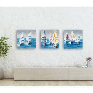 Colorful Sailboats II On Canvas Painting