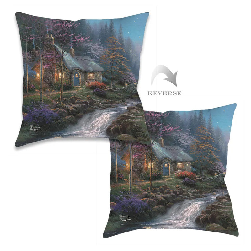 Coussin décoratif Thomas Kinkade Twilight Cottage