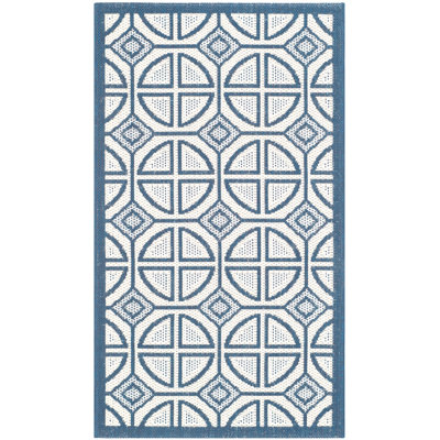 Tapis intérieur / extérieur bleu / beige Herefordshire