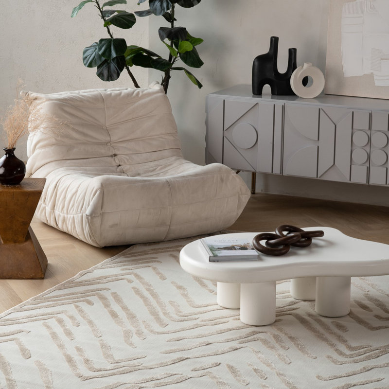 Tapis d'intérieur à chevrons gris / beige 8 pi x 10 pi (7 pi 10 po x 10 pi) Seren de Branch Branch