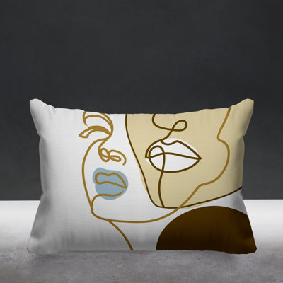 Conte Abstract Outdoor Reversible Throw Pillow