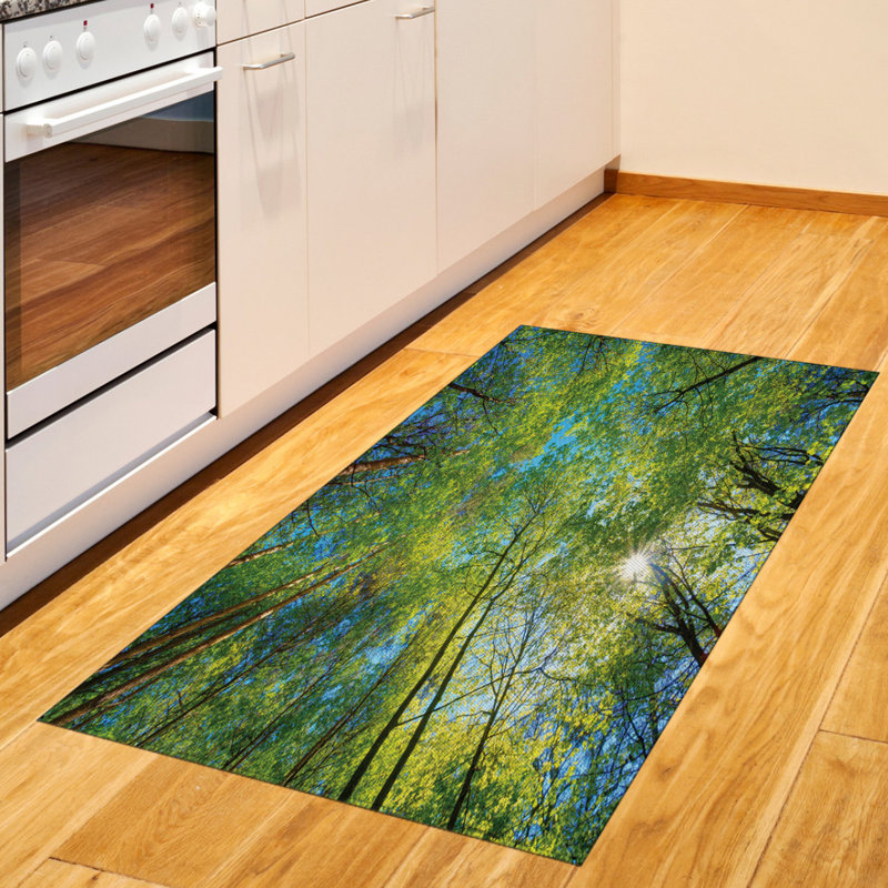 Tapis décoratif long en fibres de polyester haute densité Scenery, Rectangle 2 pi 7 po x 5 pi