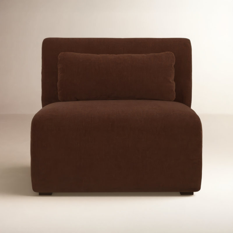 AMELIA SLIPPER CHAIR WARM WHITE, Chestnut Brown