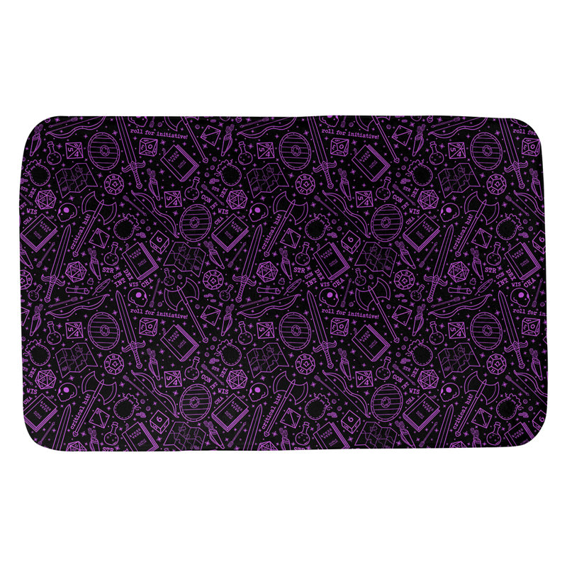 Tapis pour salle de bain rpg Leffel, l 17 po x L 24 po, Noir / Rose
