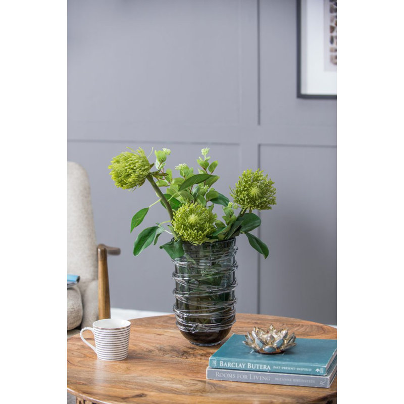 Vase de table en verre Abels, H 8,7 po x l 6,7 po x P 5,9 po