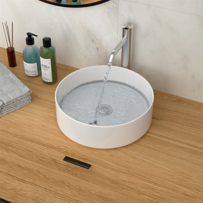 Lavabo de salle de bain en céramique blanche 15,75 "X 15,75"