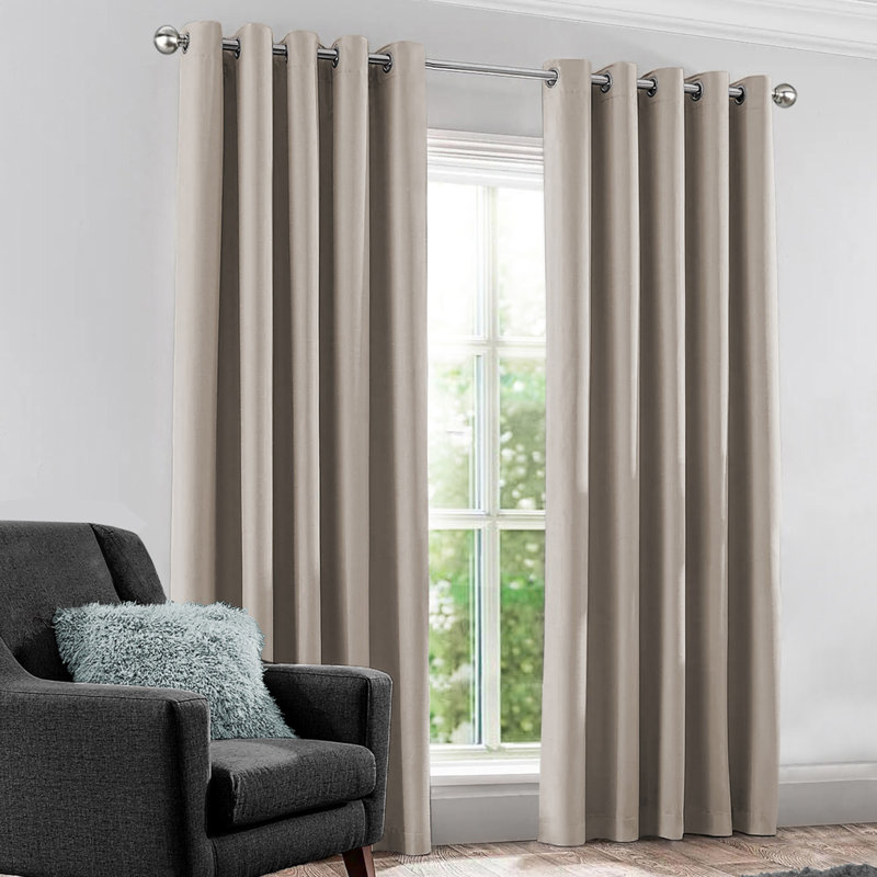 Priyana Blackout Curtain, 46cm Width x 54cm Drop, Beige