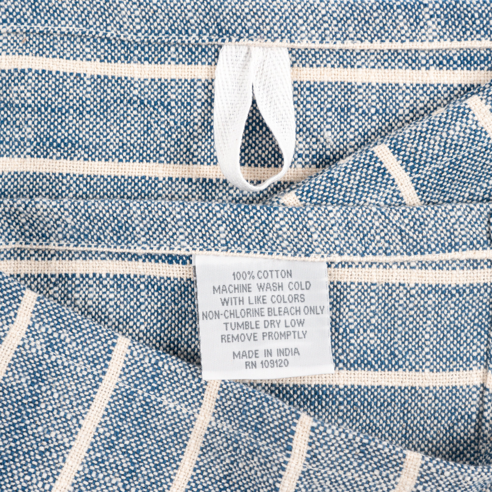 Damali Cotton Tea Towel, Navy