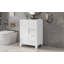 Meuble-lavabo autoportant de 61 cm (24 po) avec lavabo, tiroir rabattable, 3 tiroirs et armoire de rangement, blanc