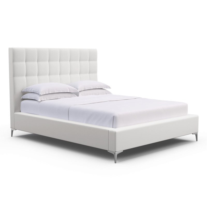 Bryant Upholstered Bed, Full, Plush Velvet Silver Streak, Ebony