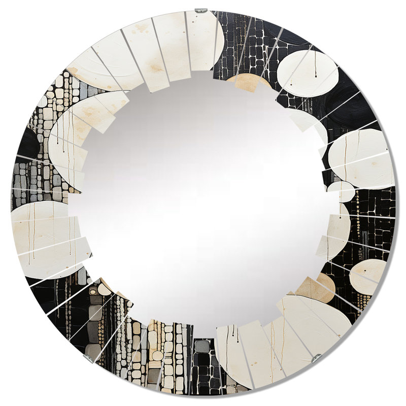 Reg - Miroir mural rond moderne, 32 po x 32 po