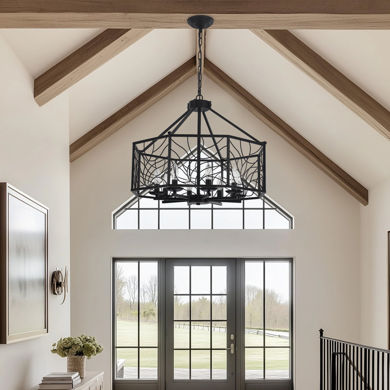 8 - Light Dimmable Drum Chandelier
