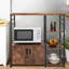 Étagère de cuisine avec armoire de rangement et 4 tablettes à 4 niveaux, chêne foncé-1038310920