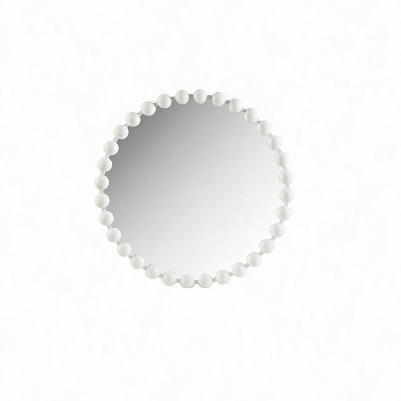 Miroir mural perlé 27 po, 27 po x 27 po, Blanc
