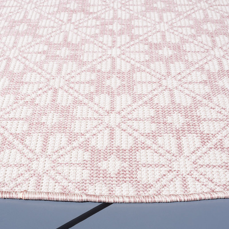 Tapis d'intérieur / extérieur à motif géométrique MSR400, Rond 6 pi 5 po