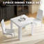 Ensemble de table de salle à manger pour 2 personnes, table de cuisine carrée et chaises en polyuréthane, blanc