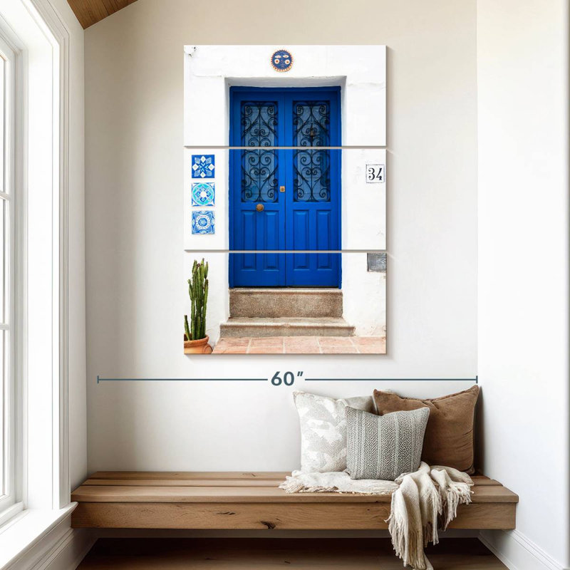 Porte d'entrée bleu foncé Lilie, H 50 po x l 32 po