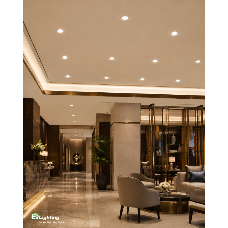 Éclairage architectural à DEL avec pile de secours E2 Lighting | 6 po | Puissance réglable 16/20 / 24W | 0-10V à intensité variable | 5CCT réglable