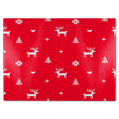 Norway Christmas Festive Sweater Dining Glass Chopping Board