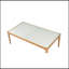 Table basse avec plateau en verre givré