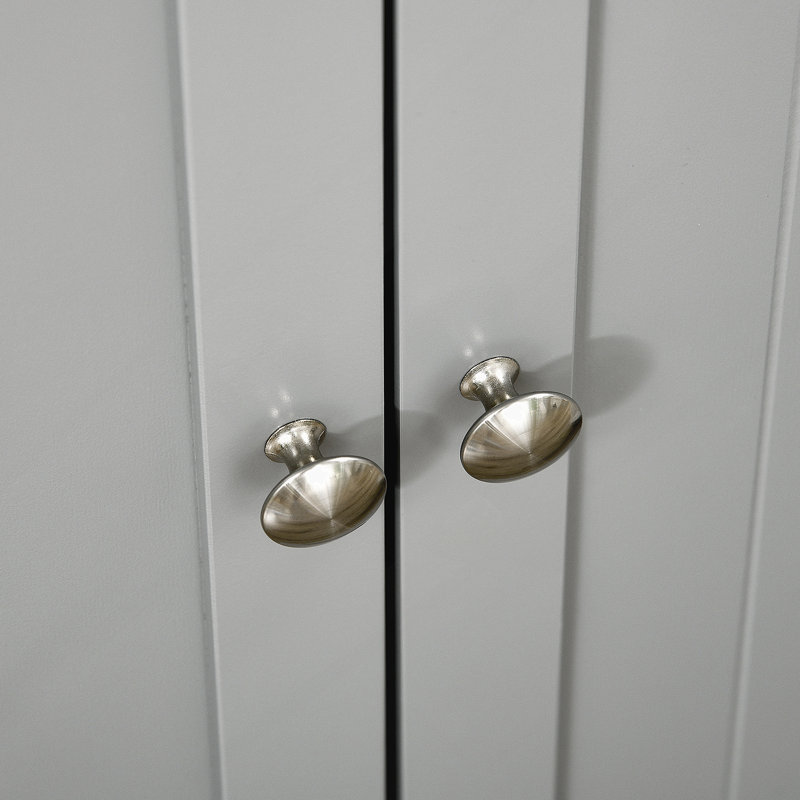 Pantry Cabinet With Adjustable Shelves, Doors, Gray, Gray
