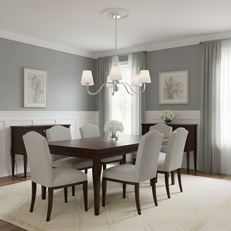 Stone 5-Light Polished Chrome Chandelier