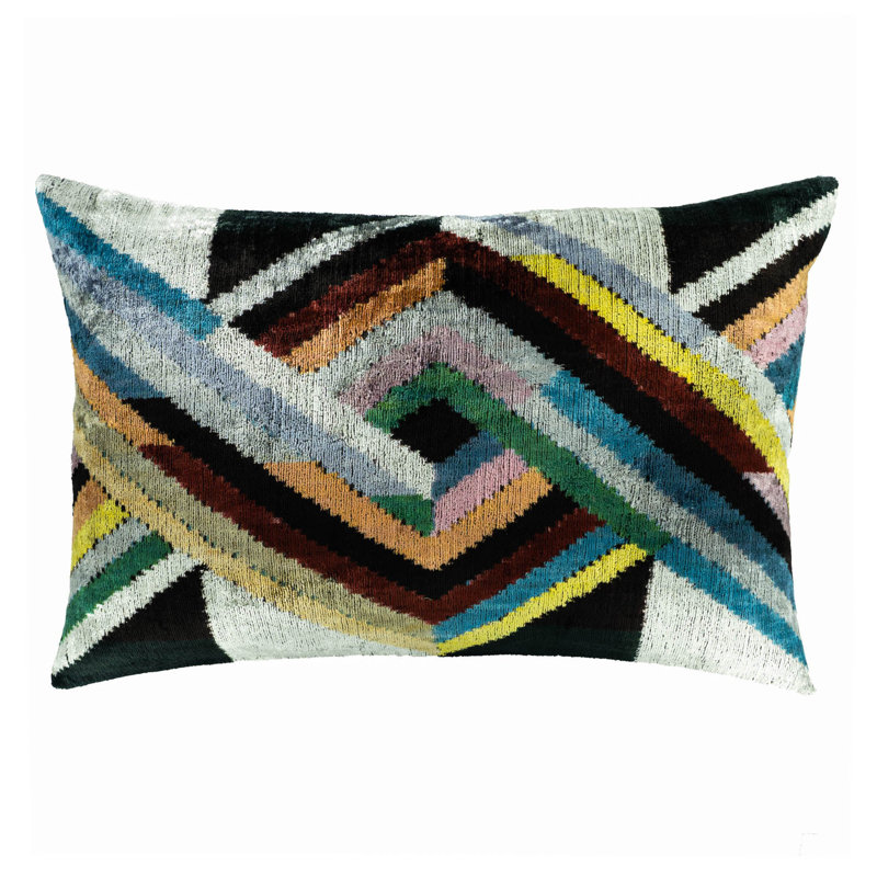  Housse de coussin en velours Ikat
