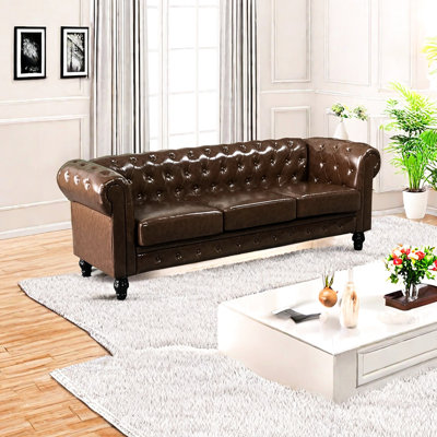 Living Room 3 - Seat Upholstered , Short , Independent Spring Seat, 15Cm High Gold Feet For Vacuuming With Contemporary Atmosphere, Pull Point Decoration, Resilient And Doll Cotton ,