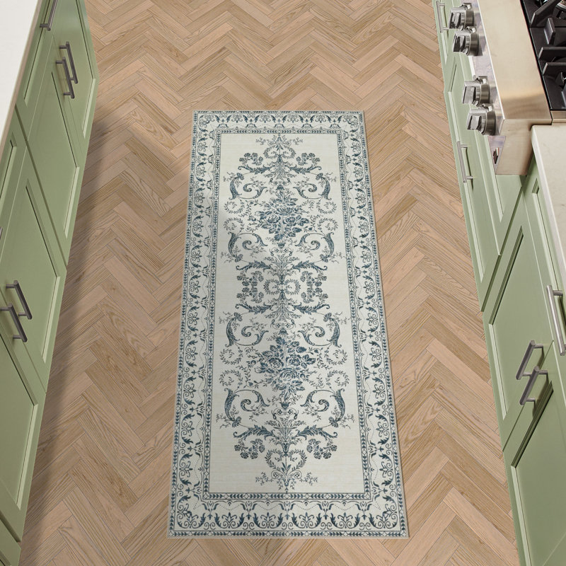 Laura Ashley Josette Machine Washable Imagine Printed Chenille Rugs 1-Piece, Runner 2'2" x 5'