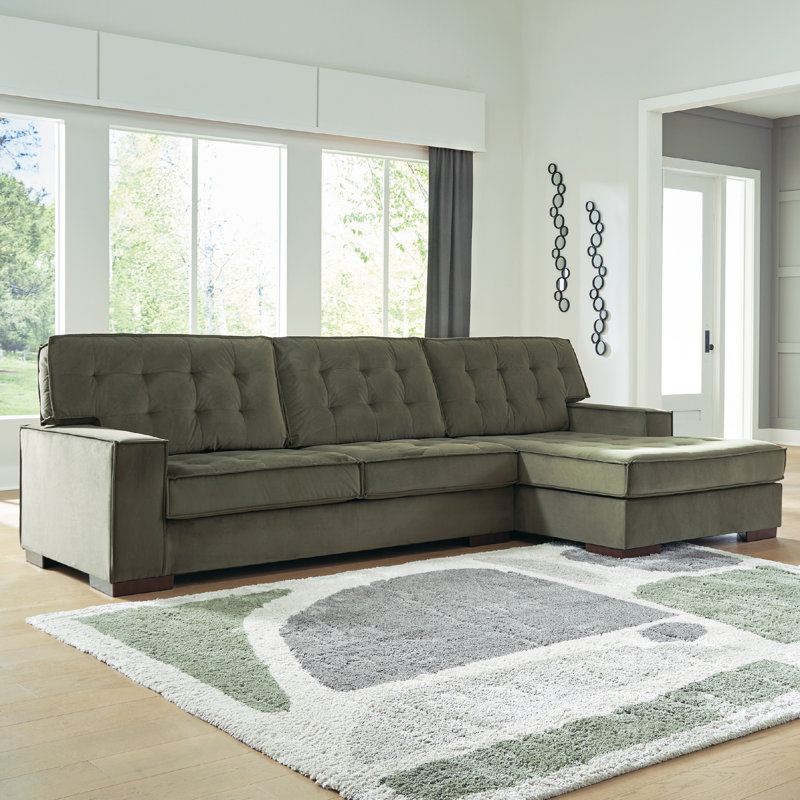 Canapé modulaire 2 pièces avec méridienne Tamela, Orienté à droite