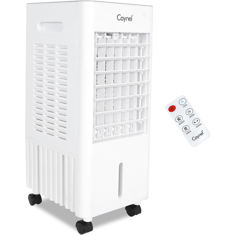 CAYNEL Portable Air Conditioners w/Remote, 4 Modes & 3 Speeds,Waterless Alert System & 1.45-Gal Tank for 20H Cooling, 7.5H Timer for Auto Off,3-IN-1 Evaporative Air Cooler for Room Bedroom Office