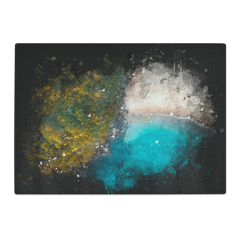 Forest Beach Paint Splash Chopping Board, 0.4cm H x 28.5cm W x 39cm L