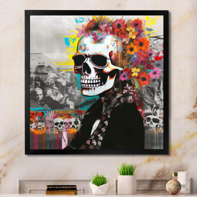 Graffitied Skull II sur impression sur toile