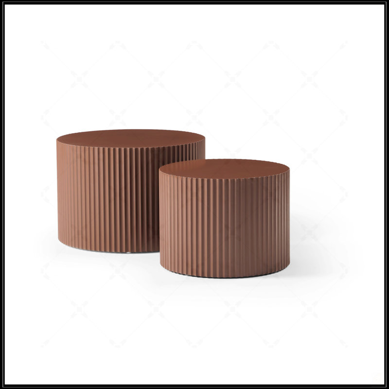 Ensemble de 2 tables gigognes, Brun