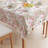 Square Tablecloth, 100% Cotton, 52X52", Cranes & Pink Flowers