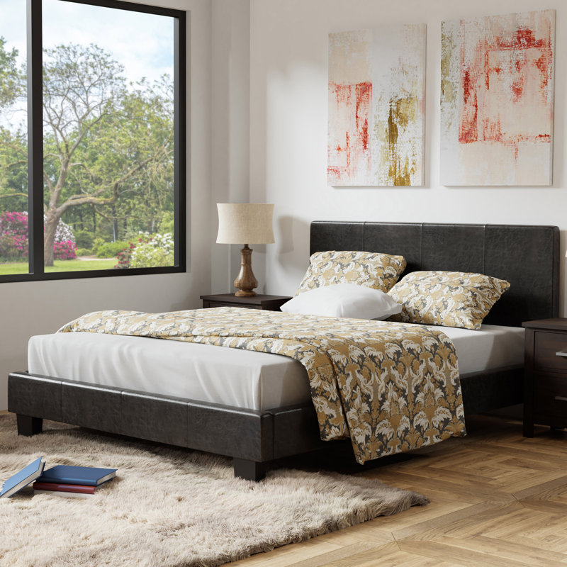 Keilianys Upholstered Low Profile Platform Bed, Queen
