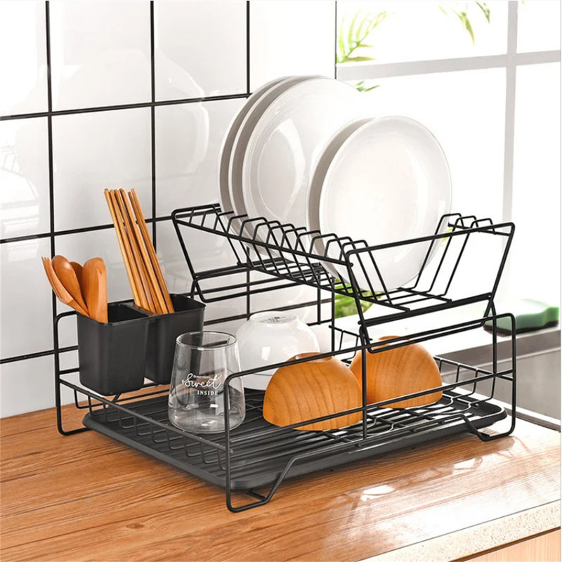 Stainless Steel Dish Rack, Black