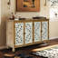 Buffet moderne 4 portes avec espace de rangement. Finition vieillie, convient aux portes d'armoire de différentes pièces et aux détails faits à la main. Style, pour le couloir